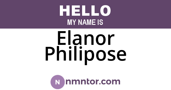Elanor Philipose