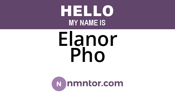 Elanor Pho