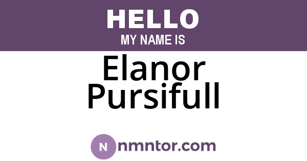 Elanor Pursifull