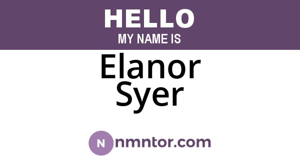 Elanor Syer