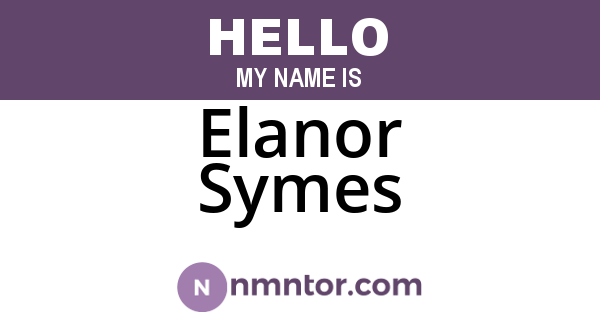 Elanor Symes