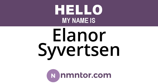 Elanor Syvertsen