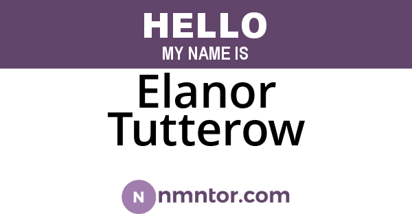 Elanor Tutterow