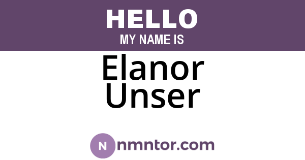 Elanor Unser