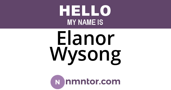 Elanor Wysong