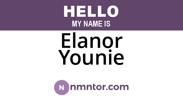 Elanor Younie