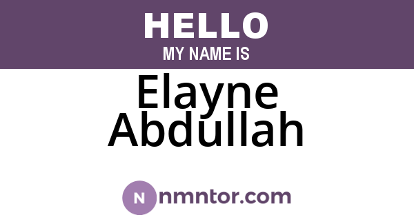 Elayne Abdullah