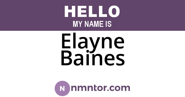 Elayne Baines