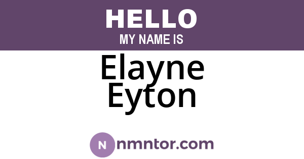 Elayne Eyton