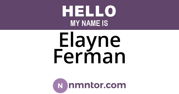 Elayne Ferman