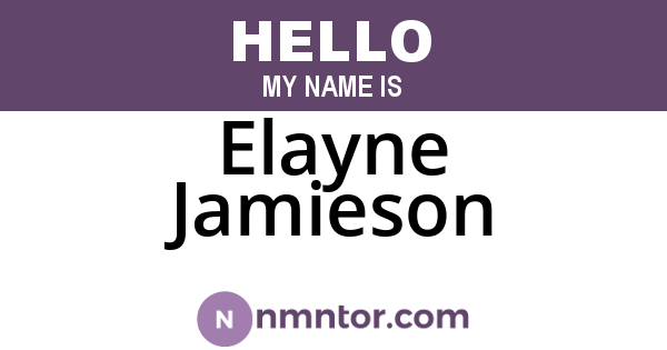 Elayne Jamieson