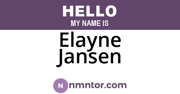 Elayne Jansen