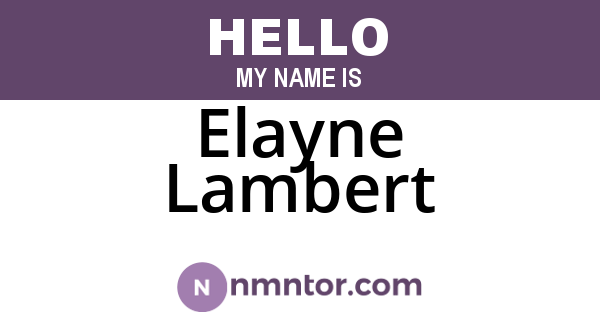 Elayne Lambert