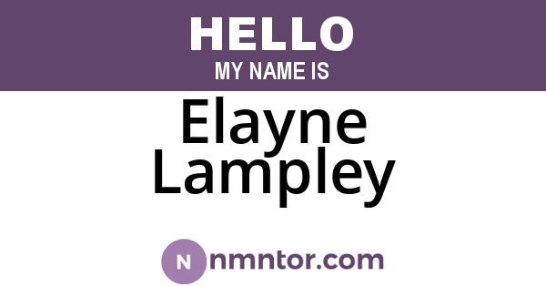 Elayne Lampley