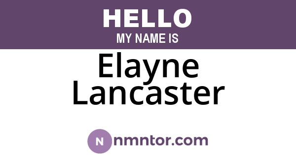 Elayne Lancaster