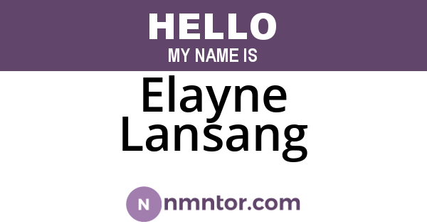 Elayne Lansang