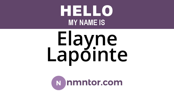 Elayne Lapointe