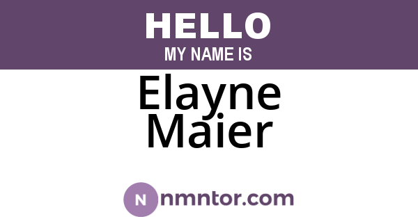 Elayne Maier