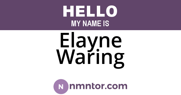 Elayne Waring
