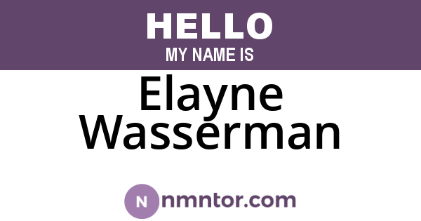 Elayne Wasserman