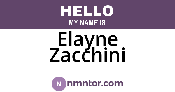 Elayne Zacchini