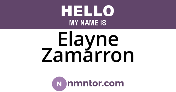 Elayne Zamarron