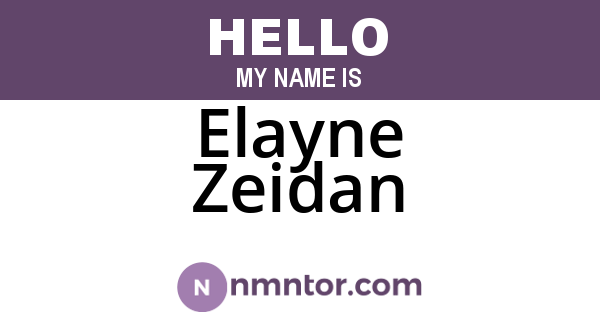 Elayne Zeidan