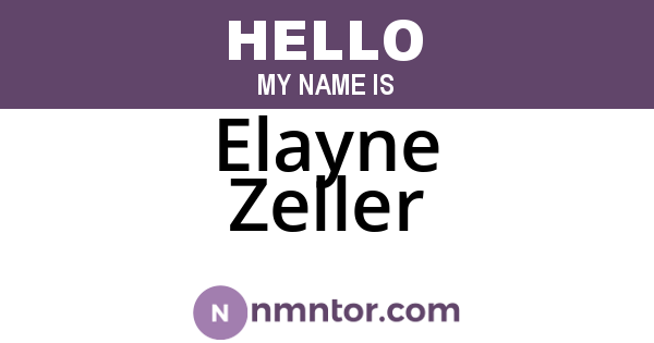 Elayne Zeller