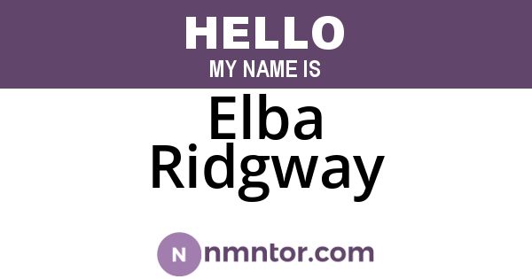 Elba Ridgway