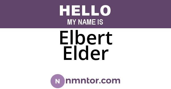 Elbert Elder