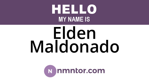 Elden Maldonado