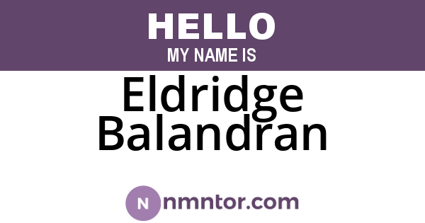 Eldridge Balandran