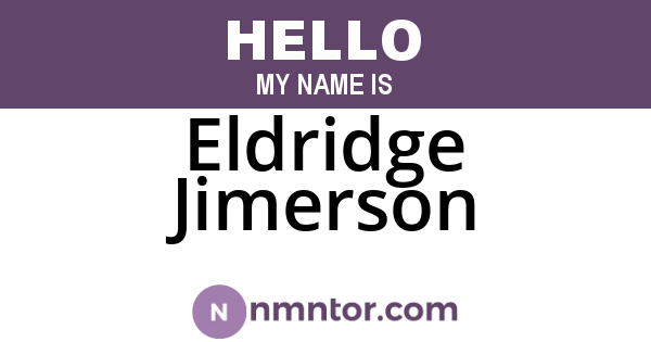 Eldridge Jimerson