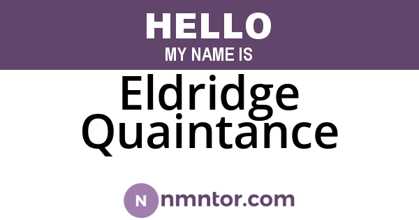Eldridge Quaintance