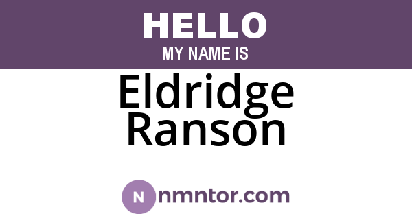 Eldridge Ranson