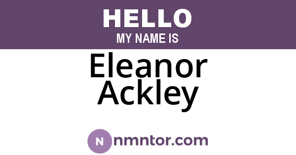 Eleanor Ackley