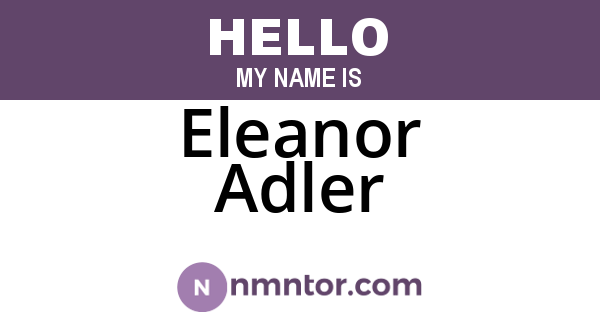 Eleanor Adler