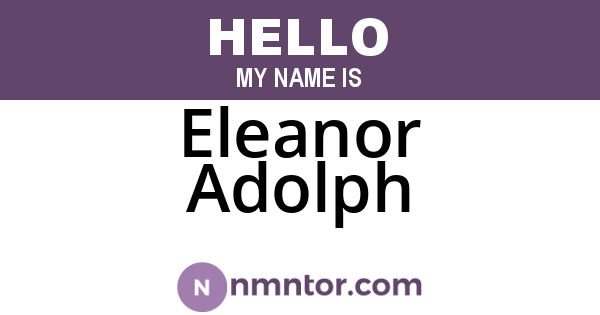 Eleanor Adolph
