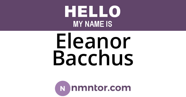 Eleanor Bacchus