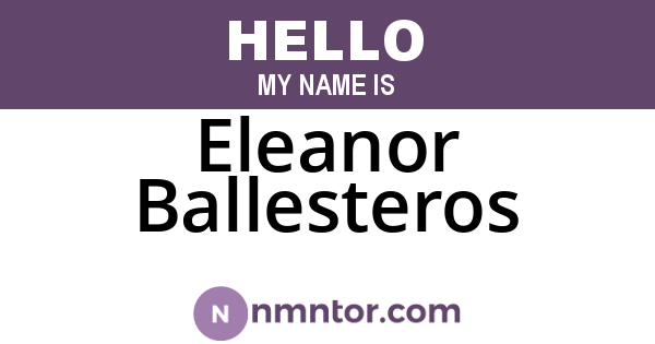 Eleanor Ballesteros