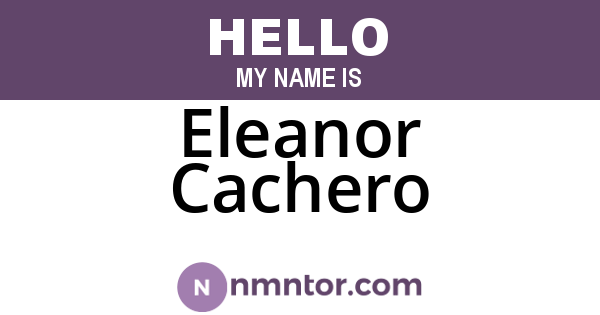Eleanor Cachero