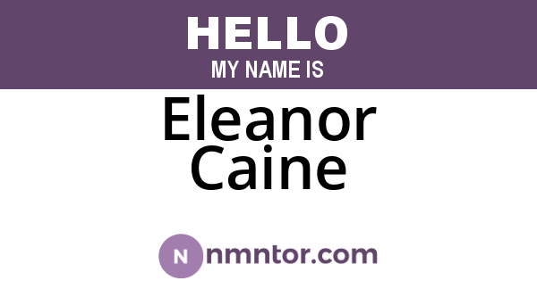 Eleanor Caine