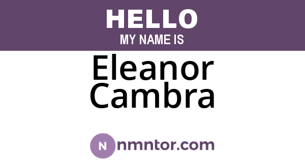 Eleanor Cambra