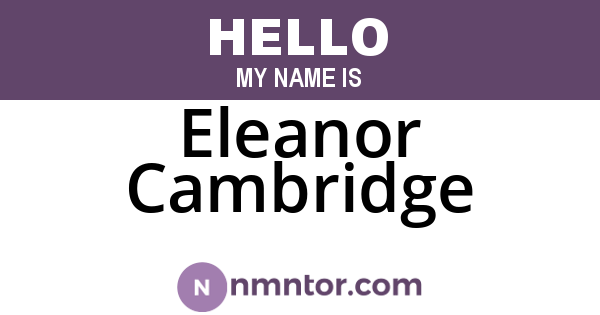 Eleanor Cambridge