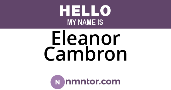 Eleanor Cambron