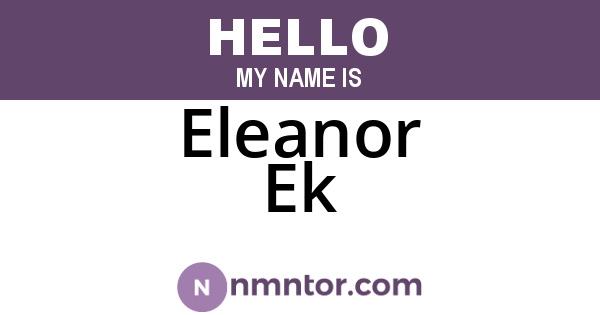 Eleanor Ek