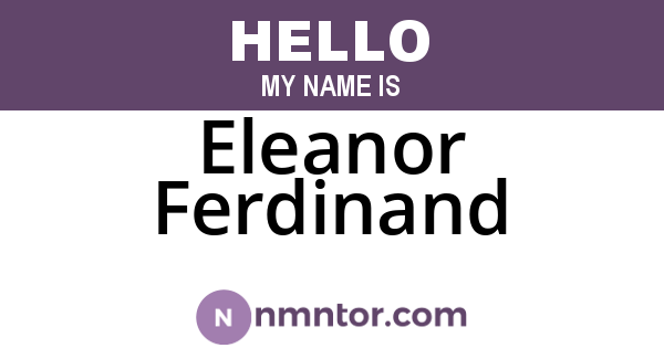 Eleanor Ferdinand