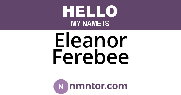 Eleanor Ferebee