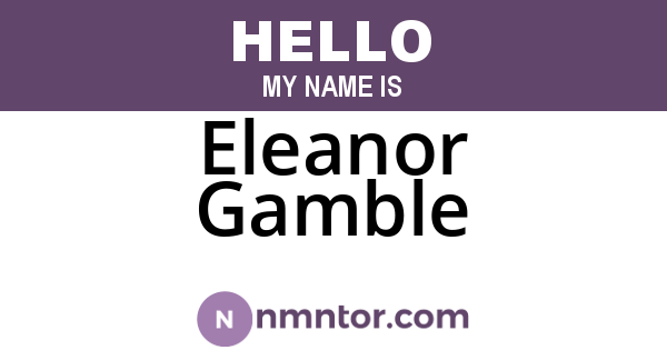Eleanor Gamble