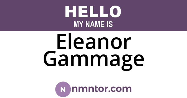 Eleanor Gammage